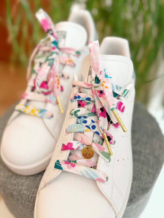 Pink Blue Flowers Laces