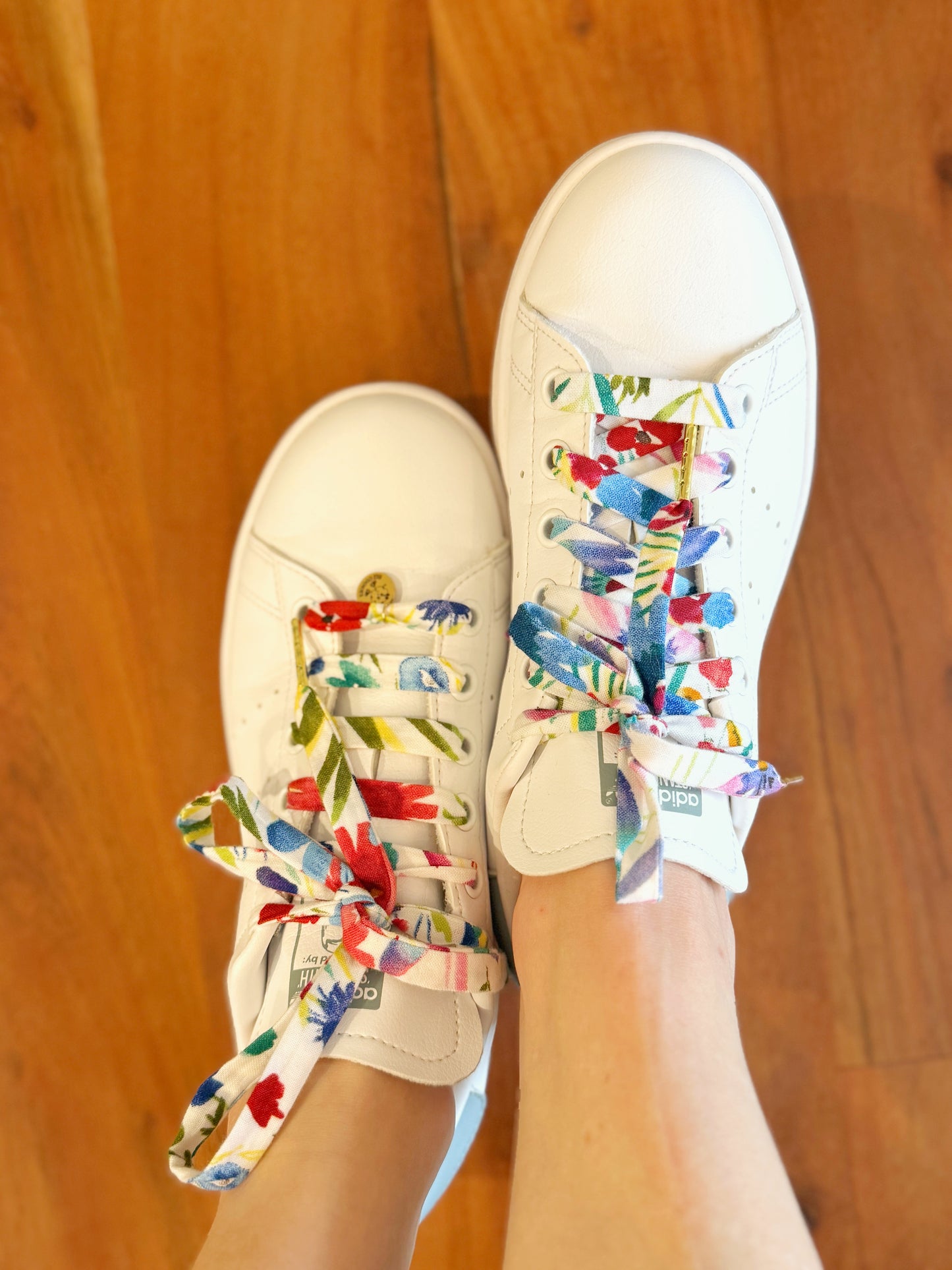 White Red and Blue Flowers Laces