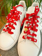 White Flowers Red Laces