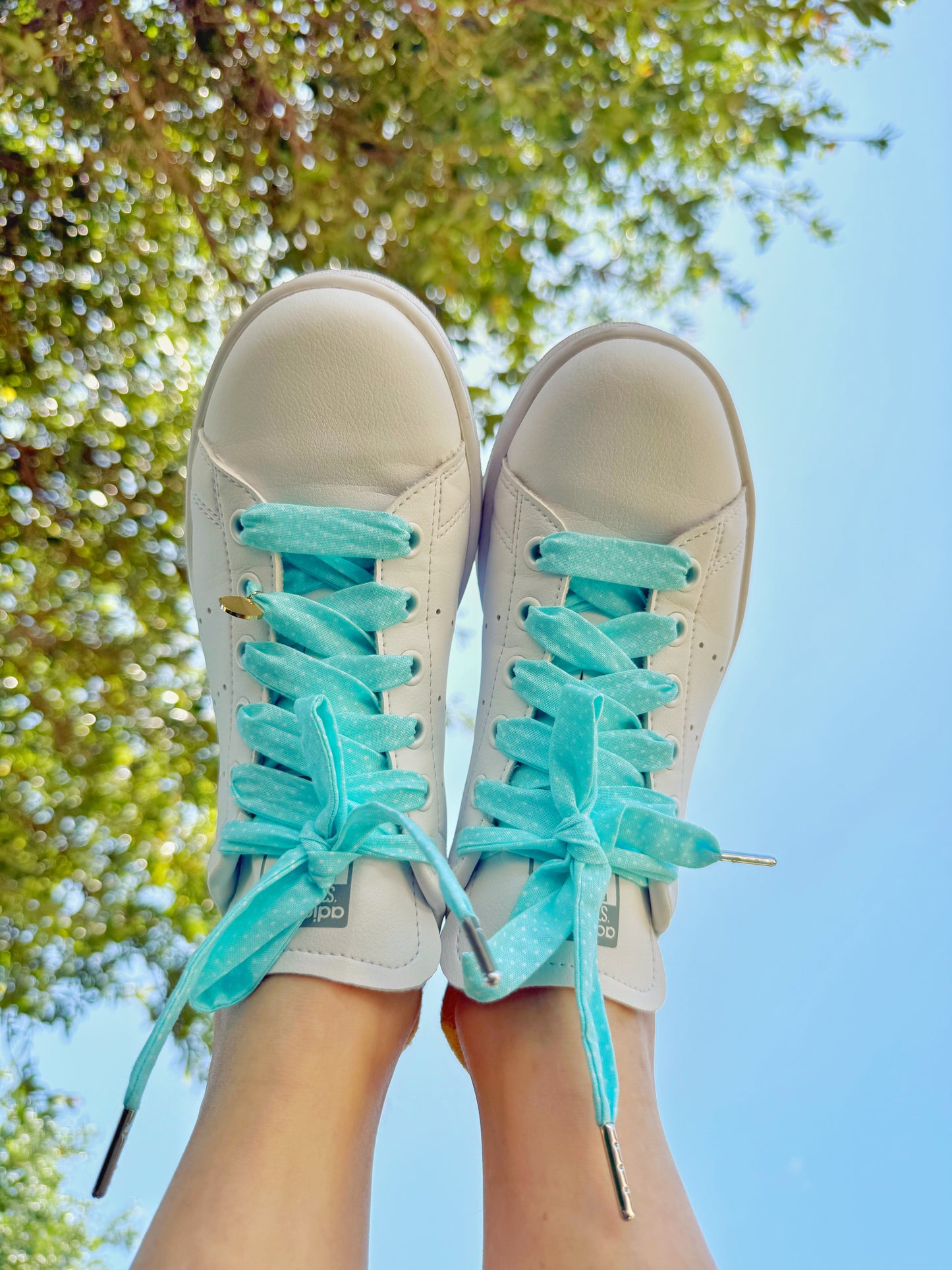 Pastel Turquoise Polka Dots Laces