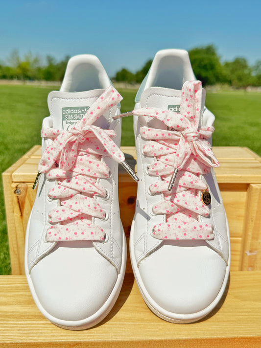 White with Pink Hearts Laces 🩷