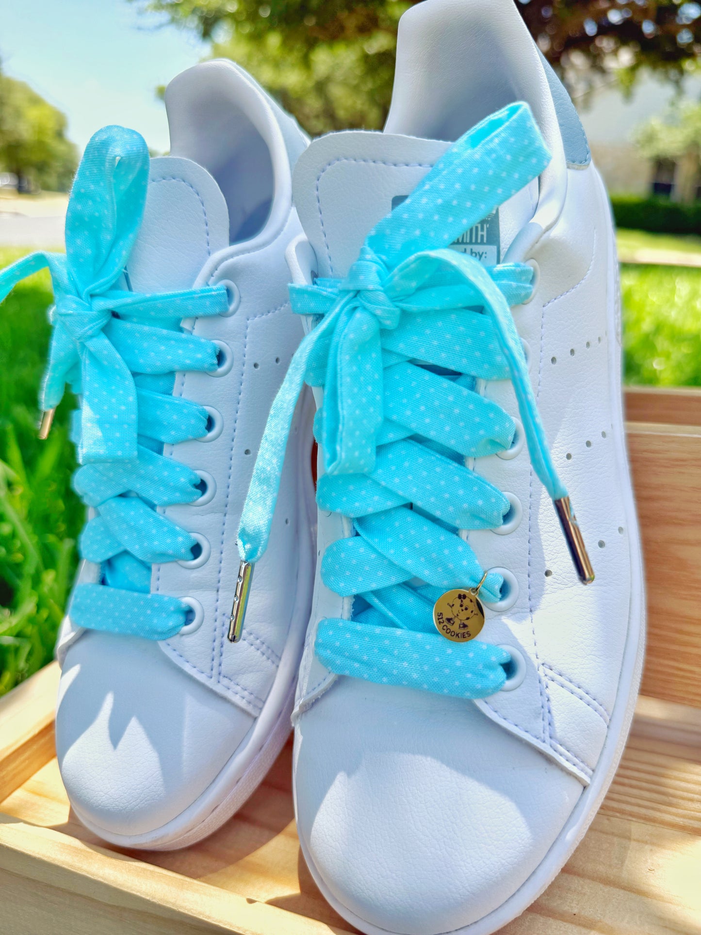 Pastel Turquoise Polka Dots Laces