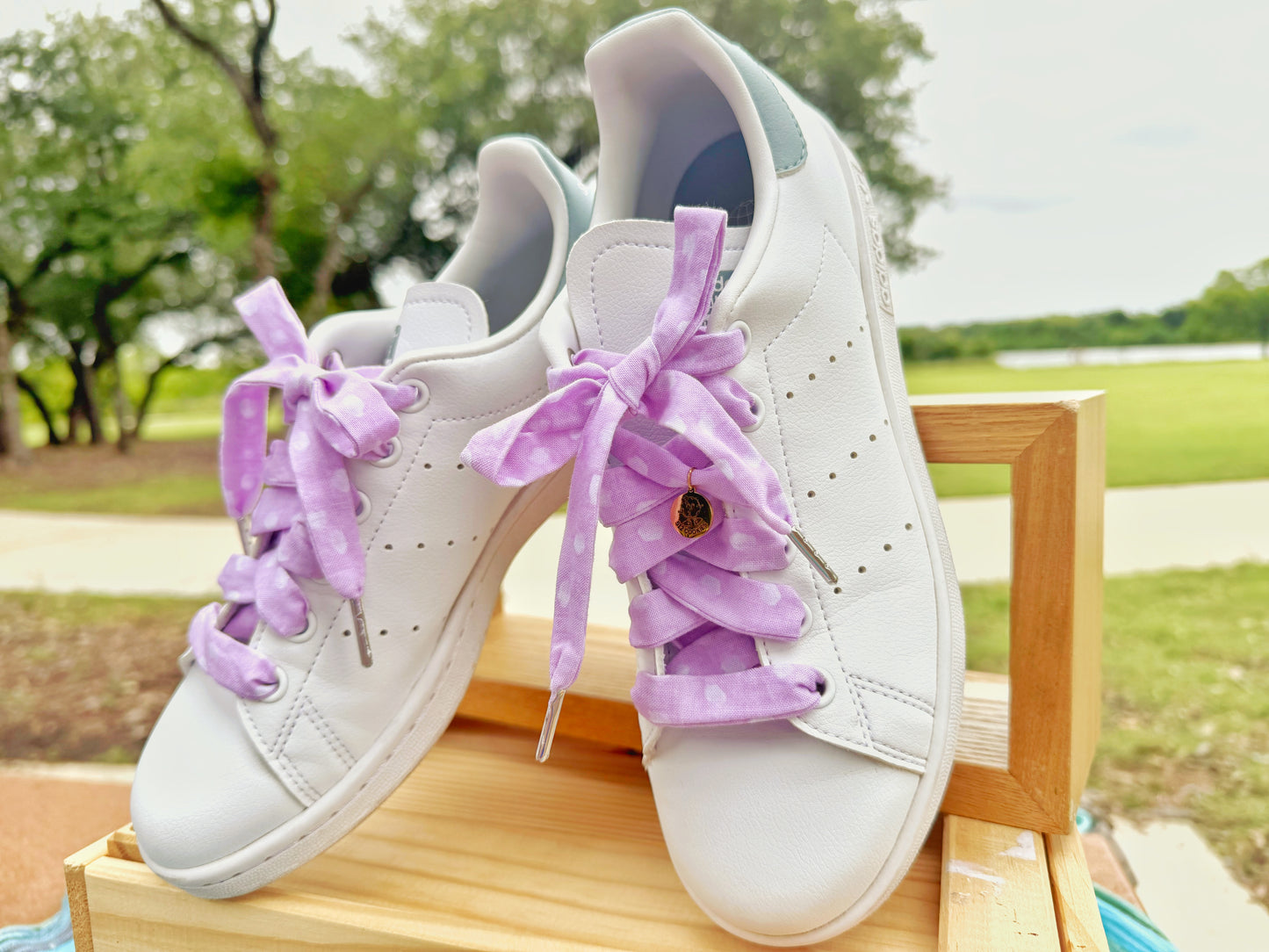 Lilac Polka Dots Laces