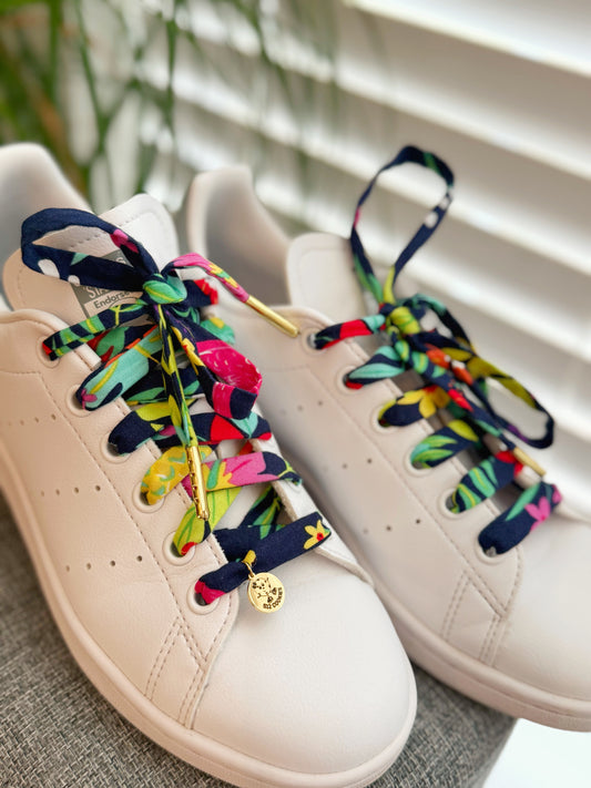 Navy Bright Flowers Laces
