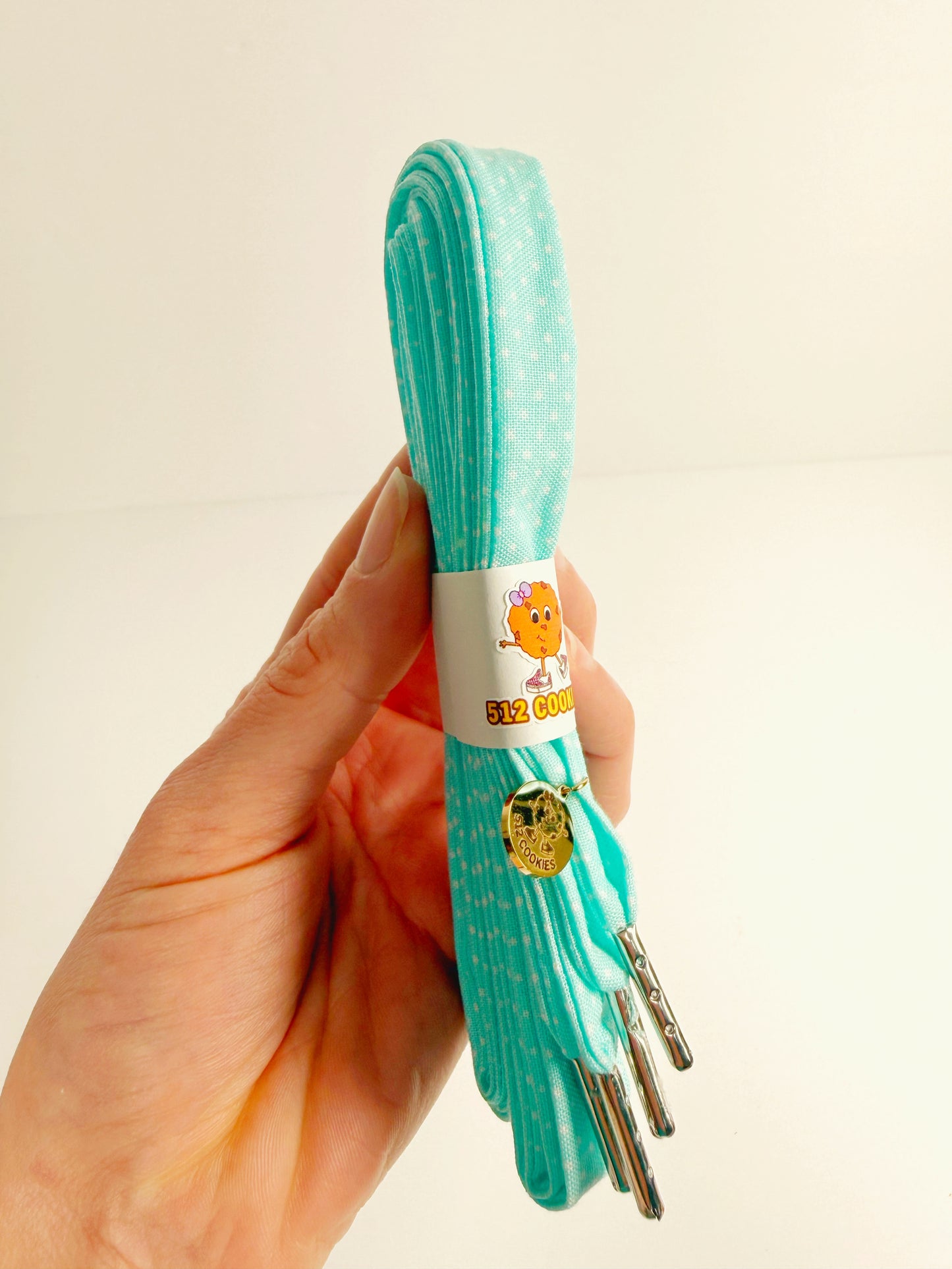 Pastel Turquoise Polka Dots Laces
