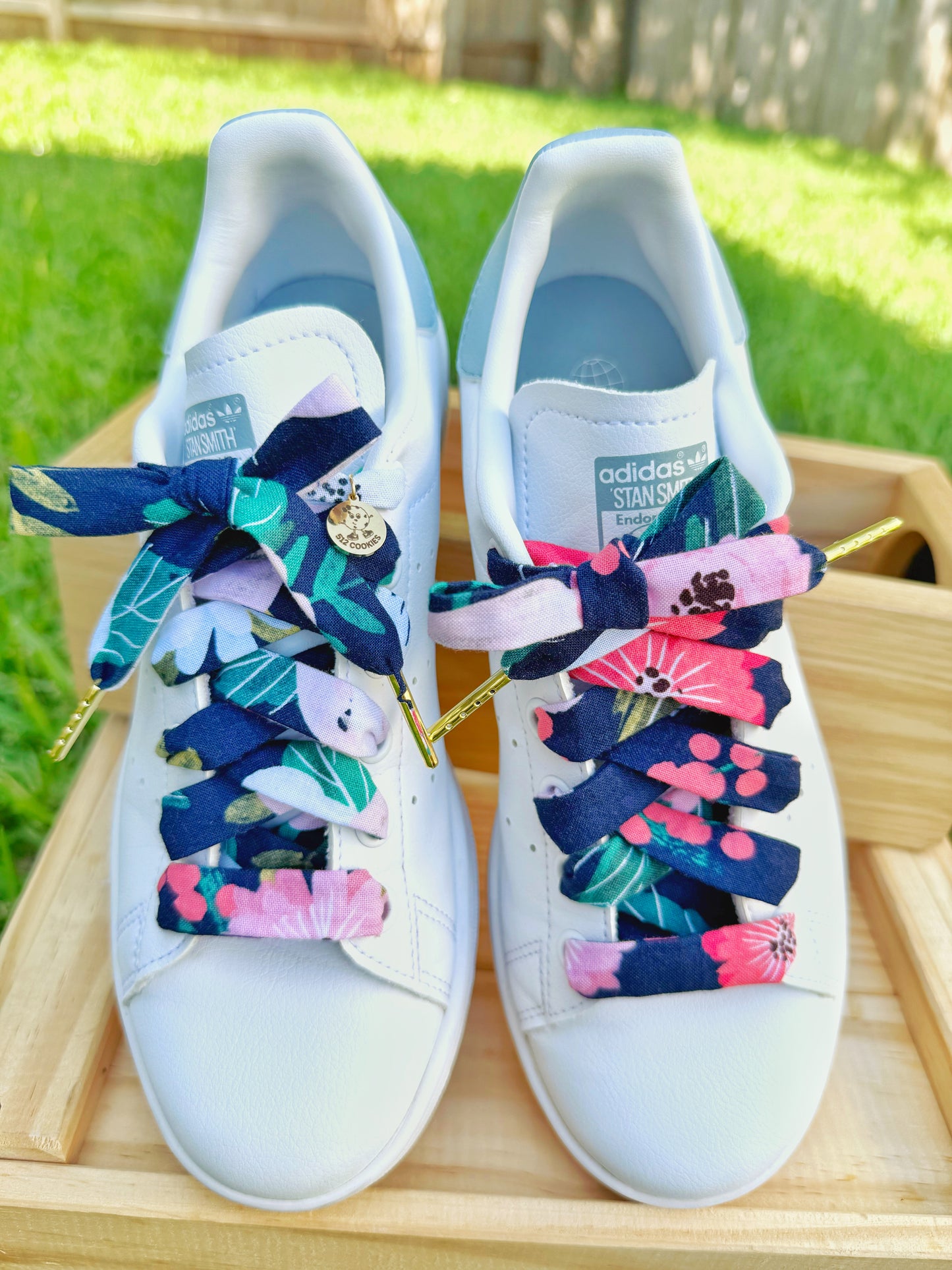 Navy Pink Flowers Laces