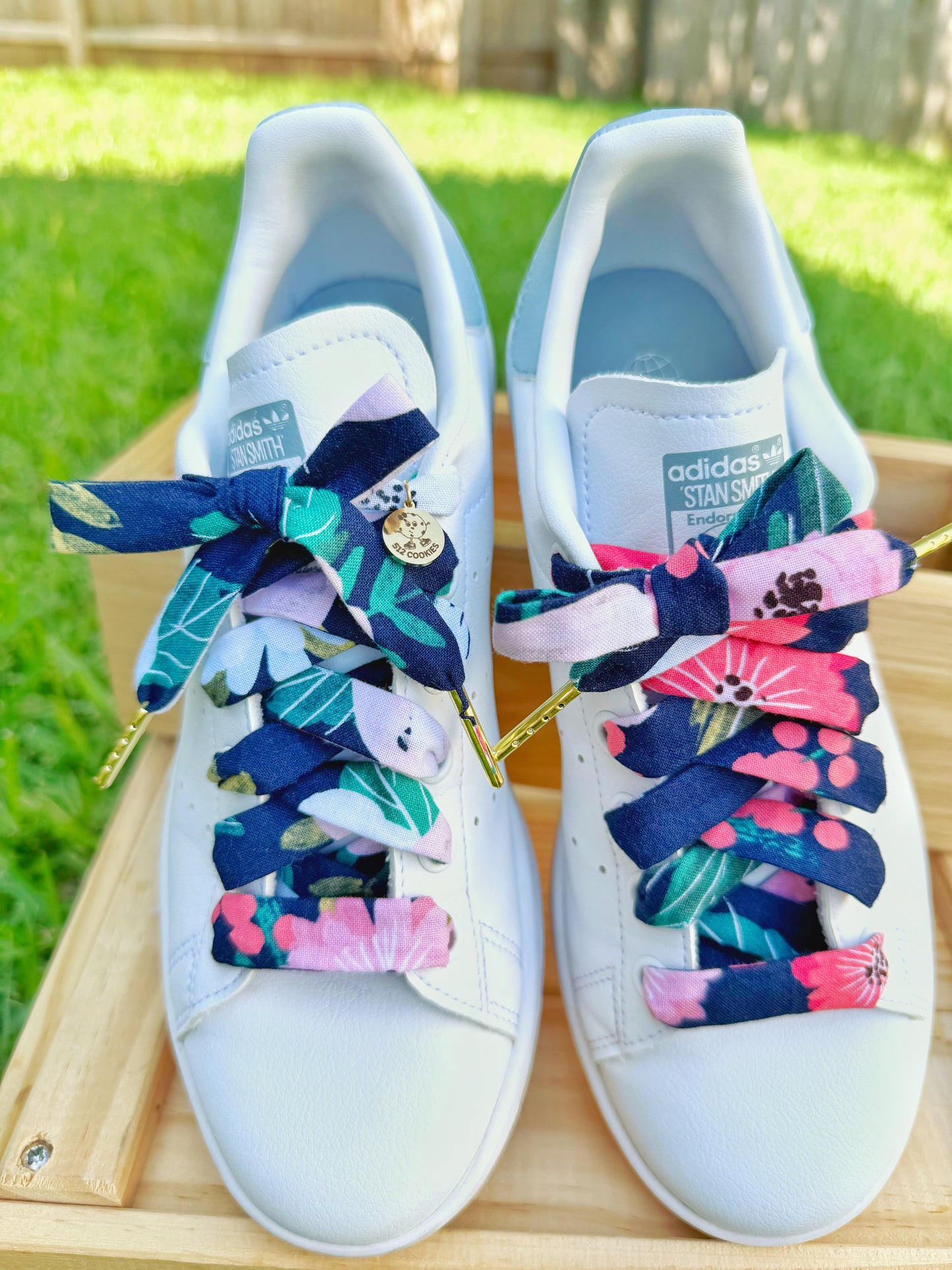 Navy Pink Flowers Laces