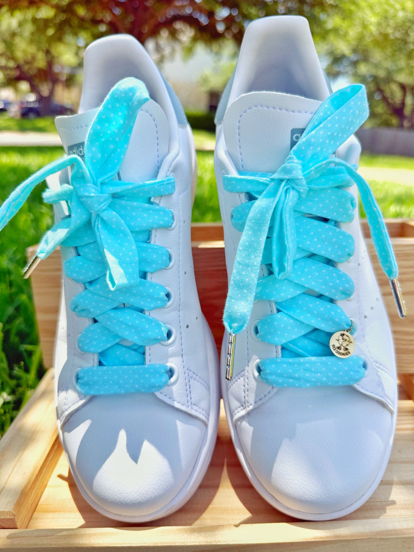 Pastel Turquoise Polka Dots Laces