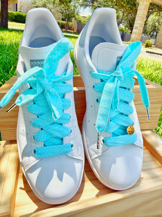 Pastel Turquoise Polka Dots Laces