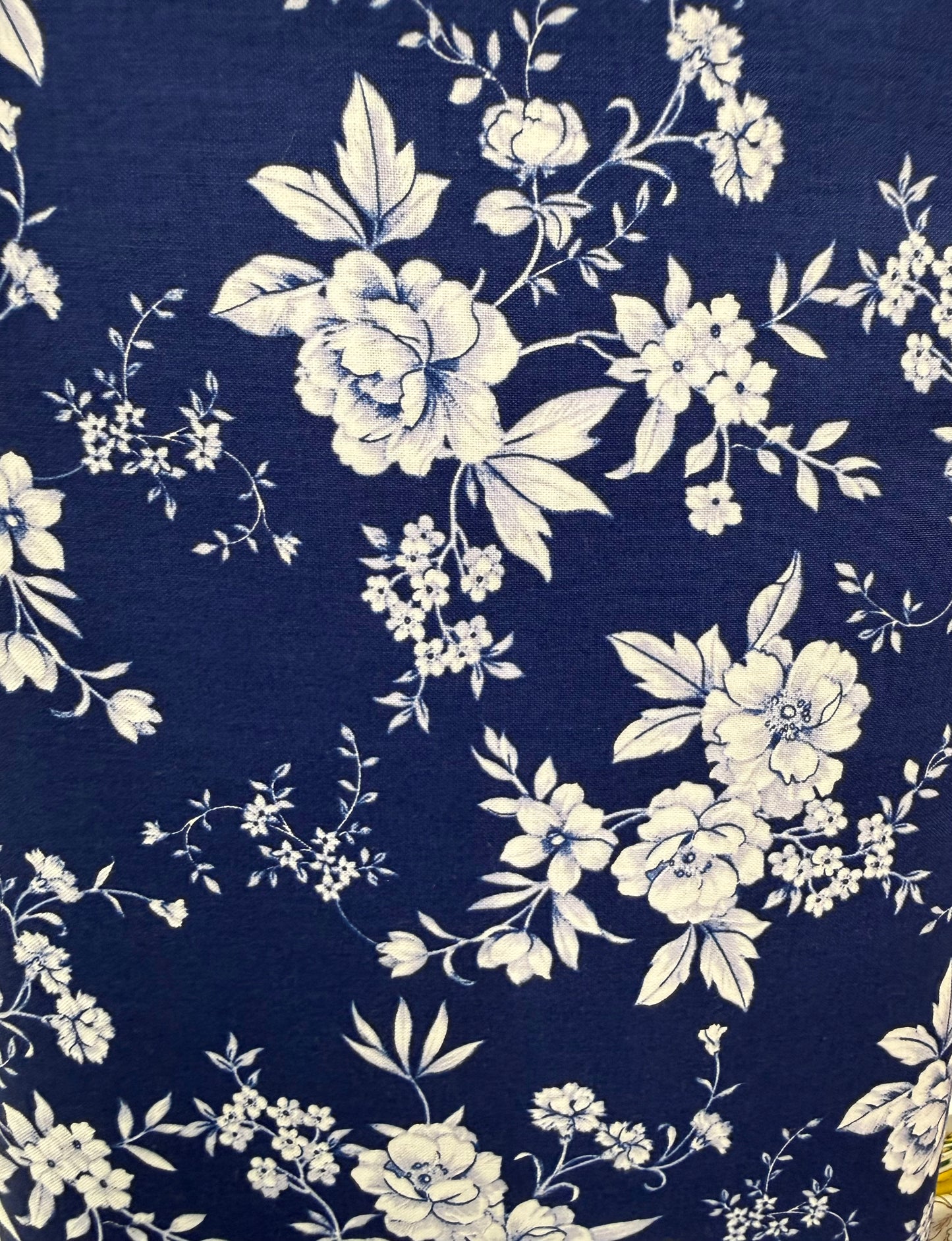 Dark Blue White Flowers Laces