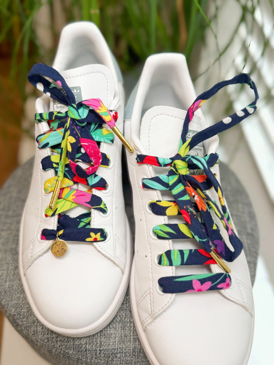 Navy Bright Flowers Laces