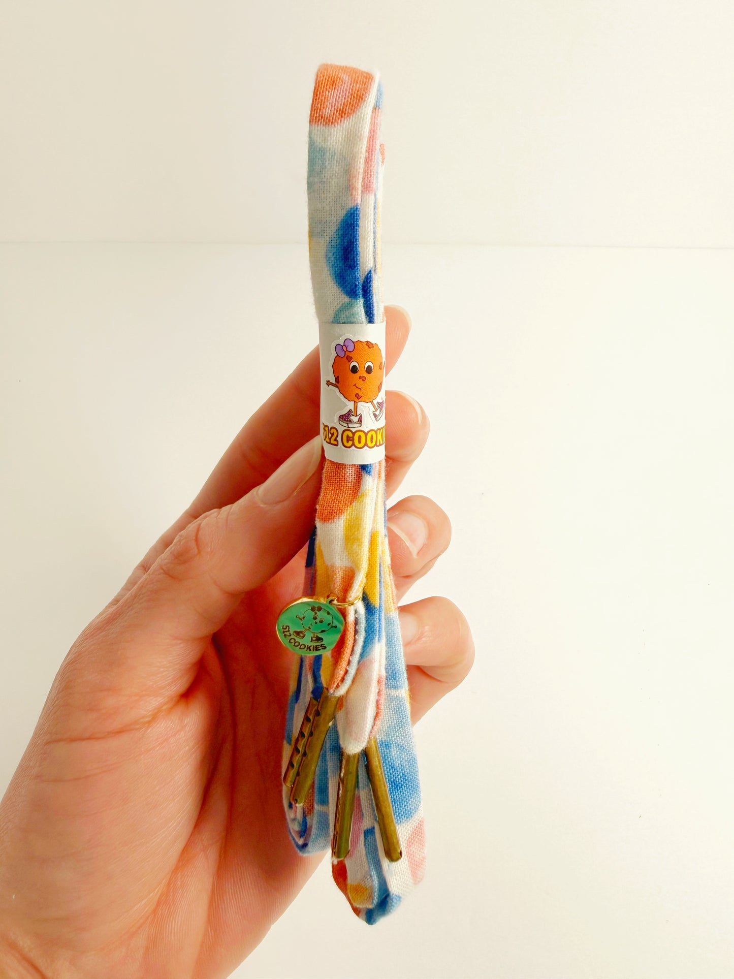 White Blue Orange circle Laces