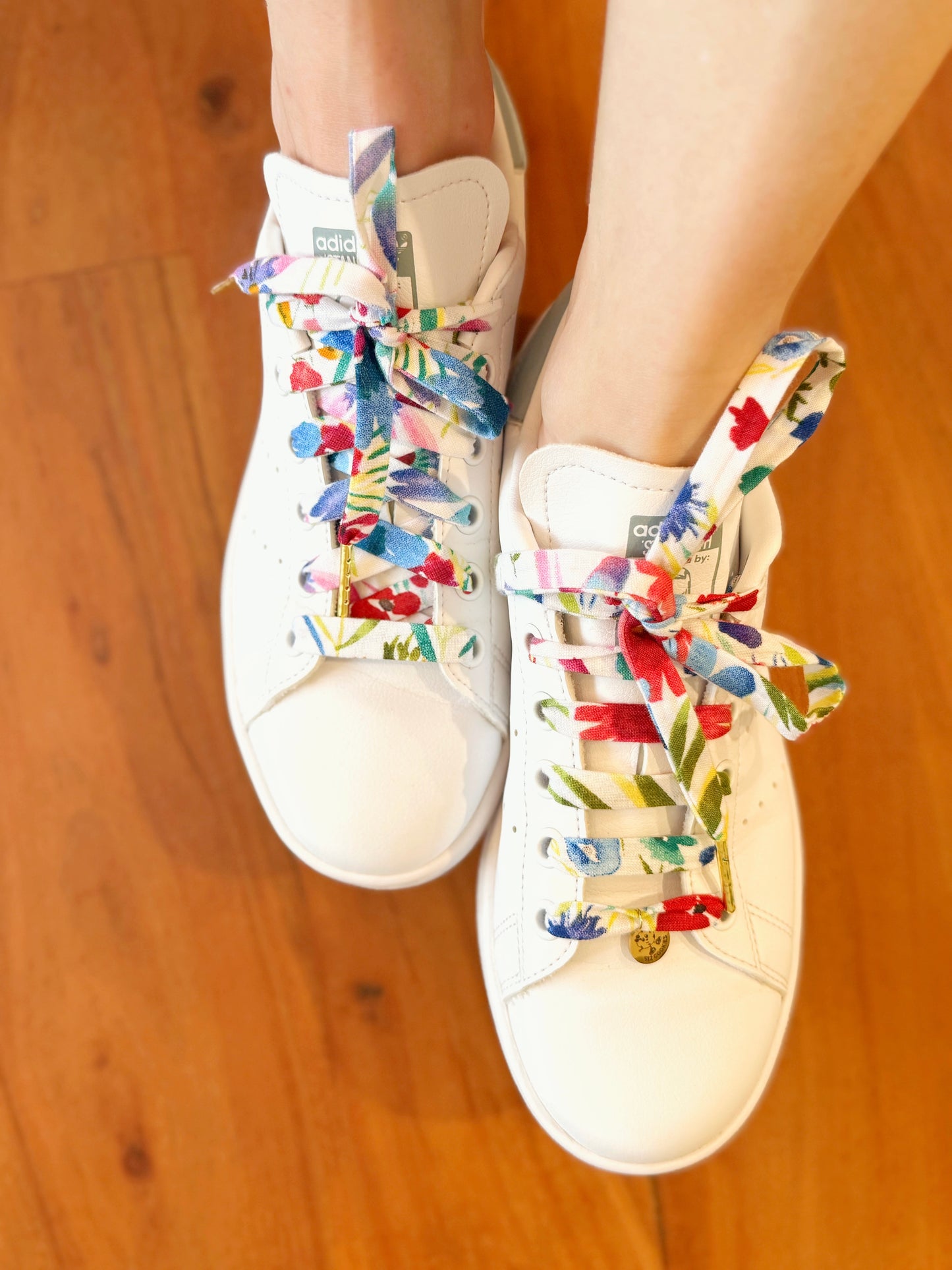 White Red and Blue Flowers Laces
