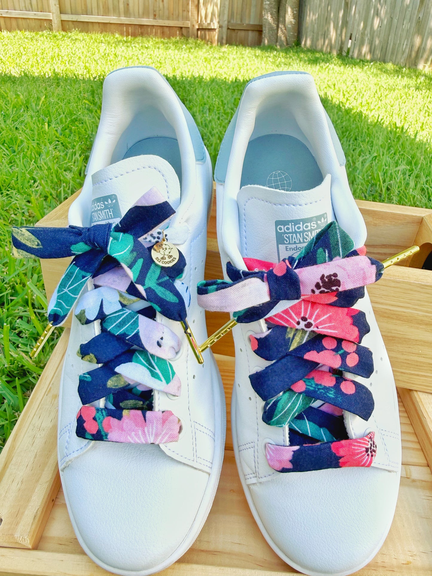 Navy Pink Flowers Laces