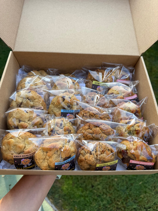 The Sampler Box — 20 Freshly Baked 2 oz Cookies (4 Flavors)
