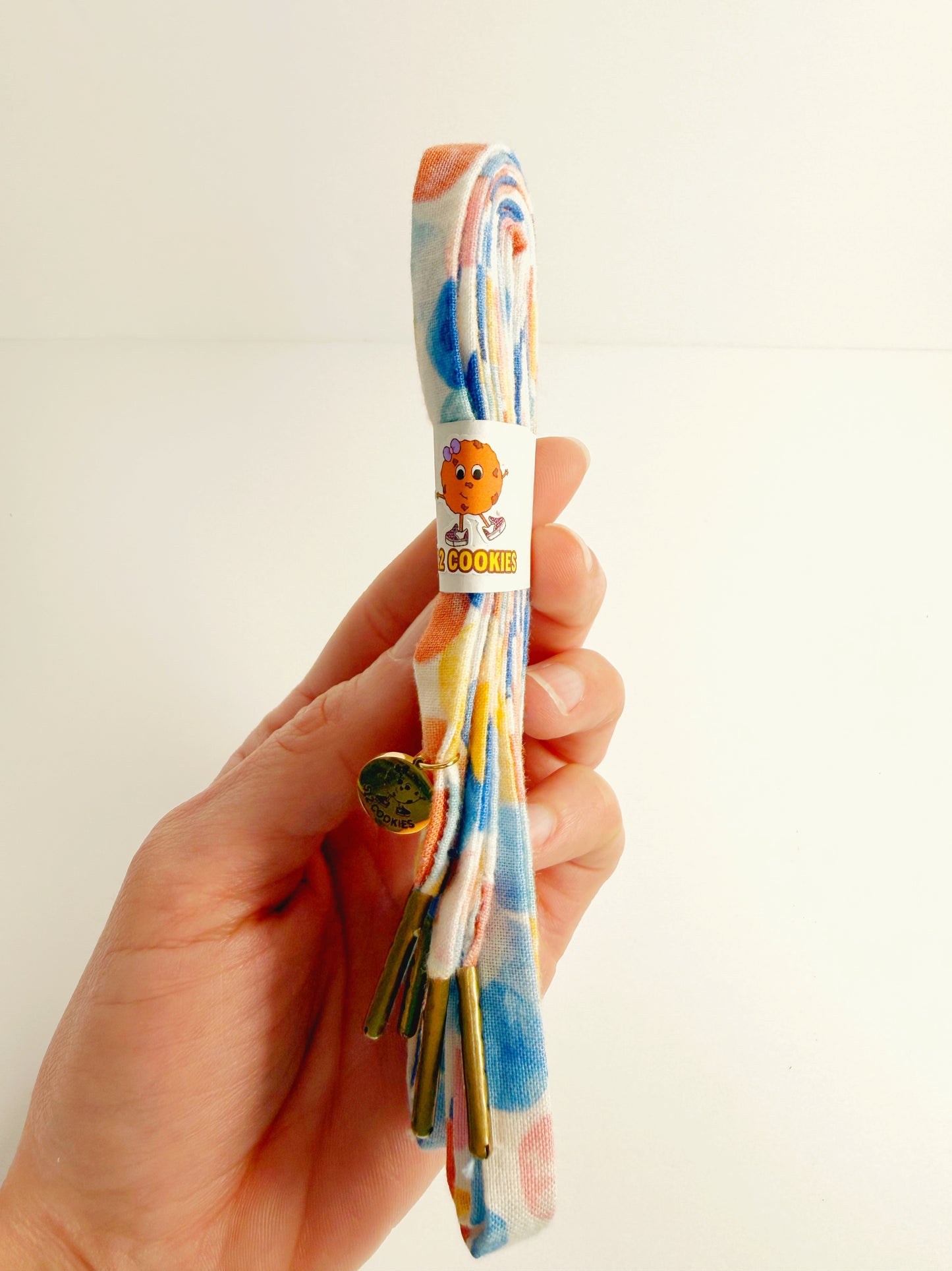 White Blue Orange circle Laces